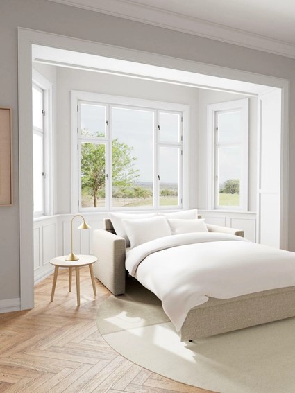 Sofa FLEURY z Funkcją Spania Beżowy