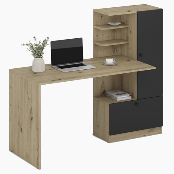 Biurko HOBAS Dąb Artisan/Czarny