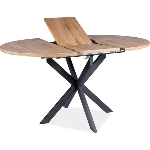 Stół Rozkładany GASTON fi100(135) Czarny/Dąb Artisan