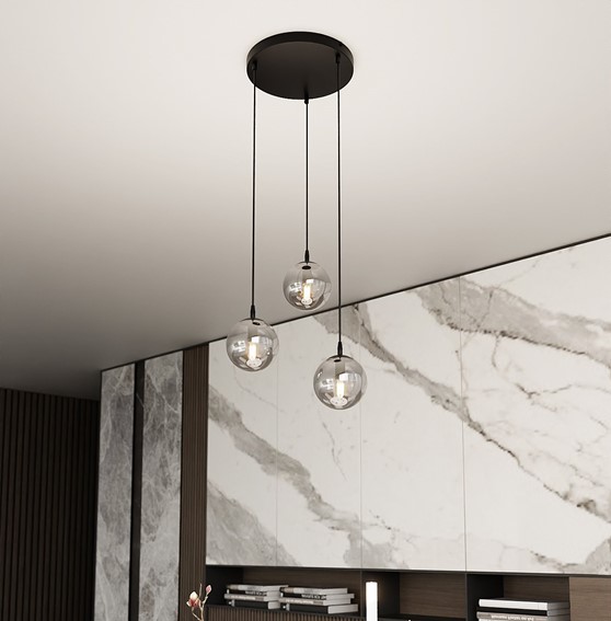 Lampa Wisząca COSMO 3 PREMIUM Czarny/Grafitowy