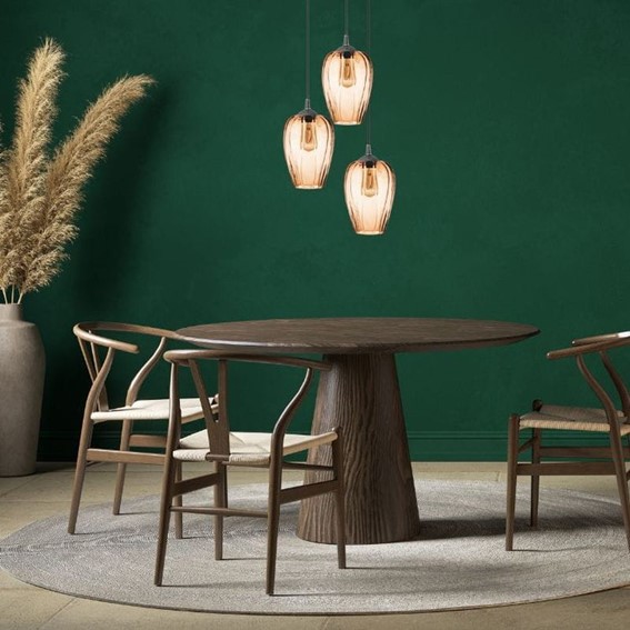 Lampa Wisząca BRISSA 1S Czarny/Brązowy