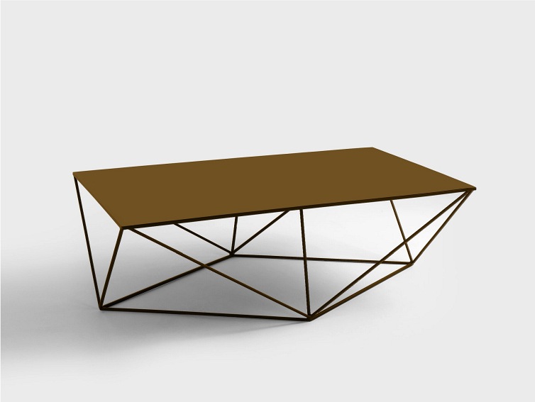 Stół Kawowy Daryl Metal 140x80 Złoty