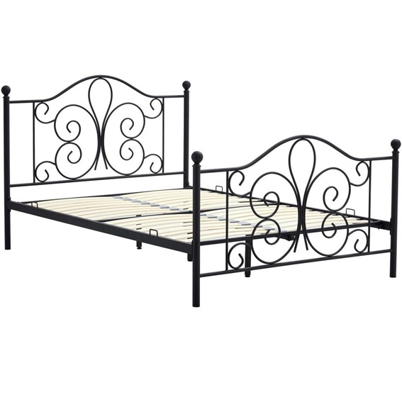 Łóżko Metalowe PANAMA 140x200 cm Czarny