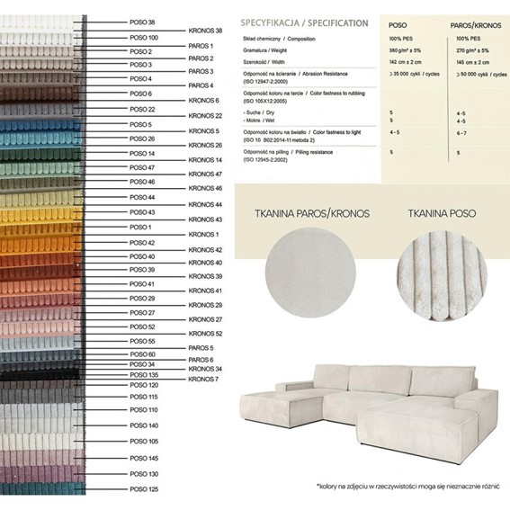 Sofa PILLOW z Funkcją Spania 255cm Szary