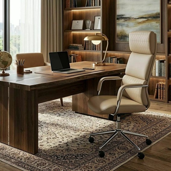 Fotel Obrotowy Q-03 Beżowy