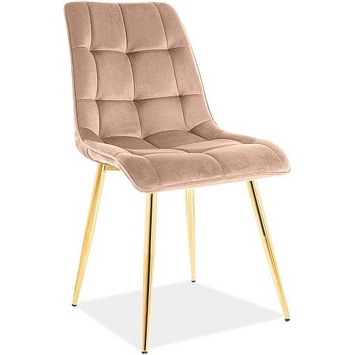 Krzesło CHIC Velvet Złoty/Beż