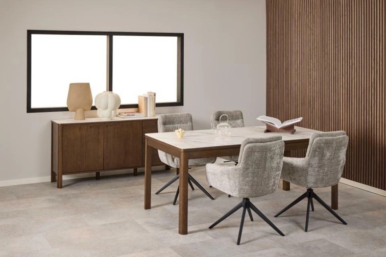 Stół Rozkładany SOUTHAMPTON 180x90 Beżowy/Brązowy