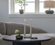 Świecznik Ceramiczny na 2 Świece Beżowy