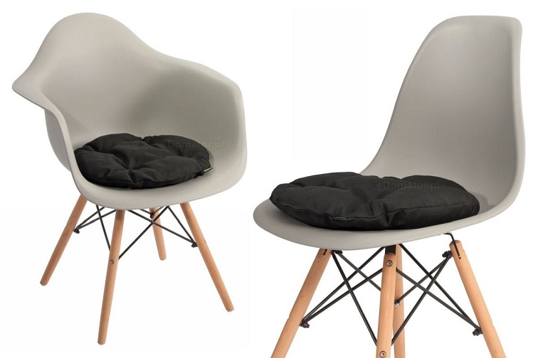 Okrągła Poduszka na Krzesło Ofelia 36cm Czarny