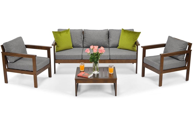 Zestaw Ogrodowy BELLA 5 Osobowy Brązowy/Grafitowy