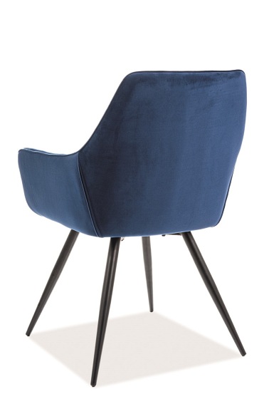 Krzesło CHERRY Velvet Czarny/Granatowy Bluvel 86