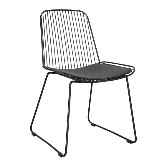 Krzesło z Poduszką Dill 57x50x83 Czarny