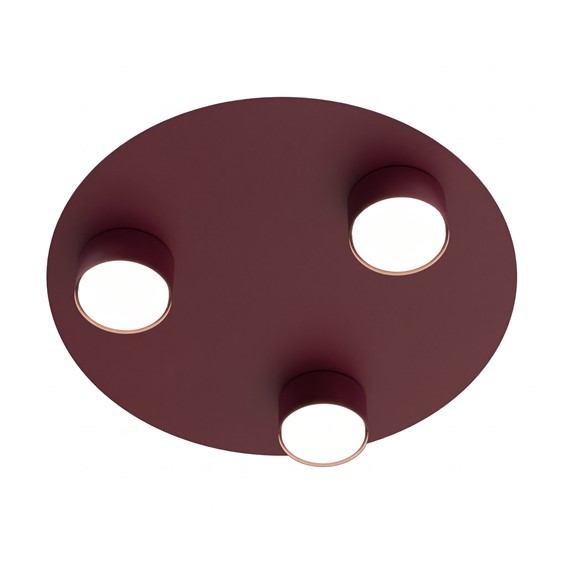 Lampa Sufitowa BOLX 3 Burgundowy