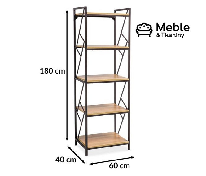 Regał TABLO R5 Dąb/Ciemny Brąz