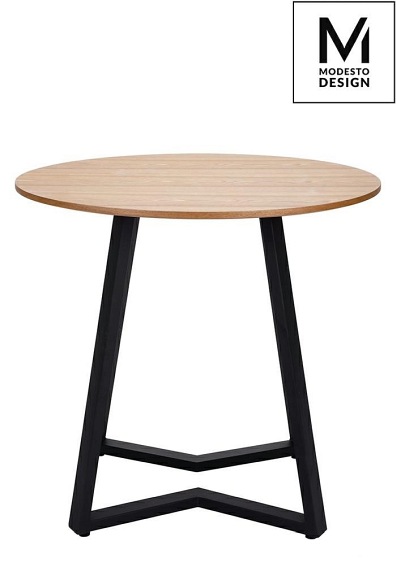 Stół Okrągły MODESTO TAVOLO fi80 Dąb/Czarny