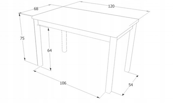 Stół ADAM 120x68 Czarny/Dąb Artisan