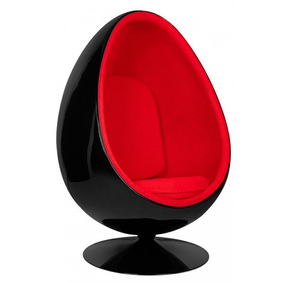 Fotel OVALIA BLACK Czarny/Czerwony