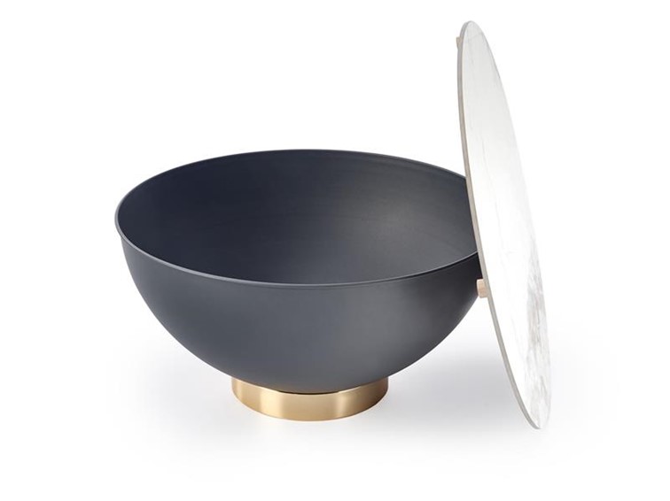 Ława CECILIA fi73 Popiel/Biały Marmur