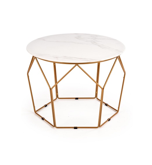 Ława MADISON fi60 Złoty/Marmur