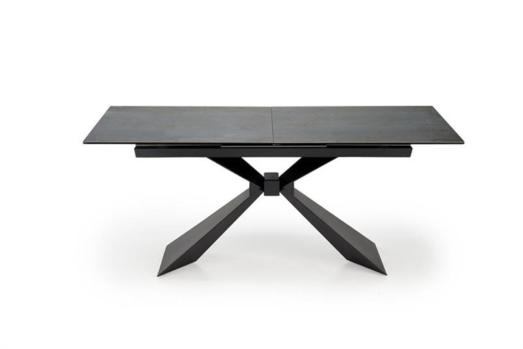 Stół Rozkładany LUCIANO (180-230)x90 cm Niebieski Marmur/Czarny