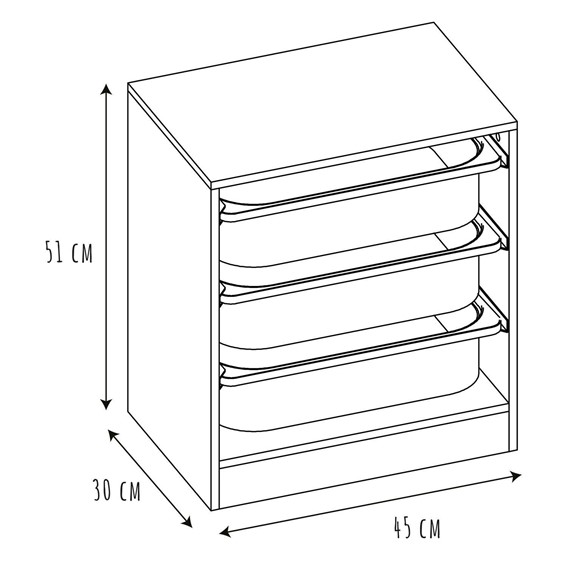Regał z Pojemnikami ELMO Biały/Szary