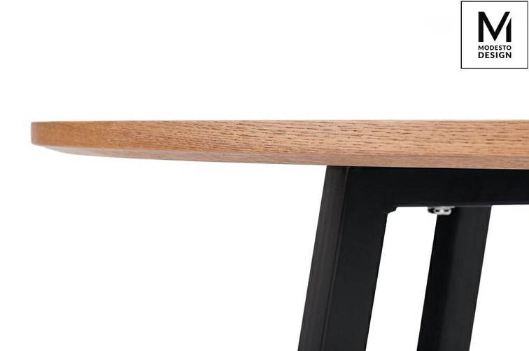 Stół Okrągły MODESTO TAVOLO fi80 Dąb/Czarny