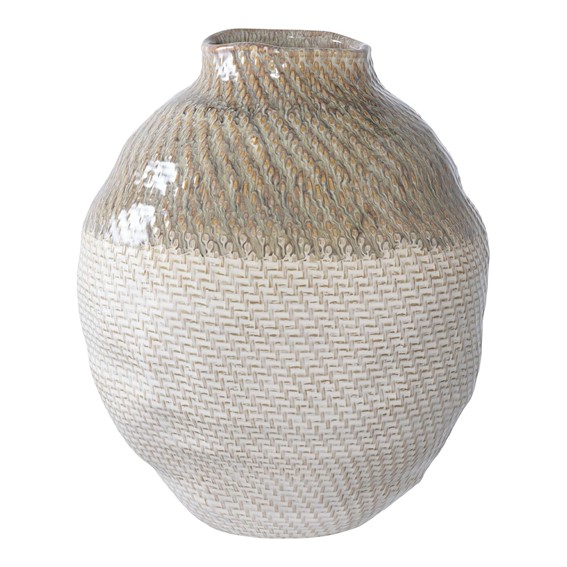 Wazon HOUSE NORDIC 30,5cm Biały/Zielony