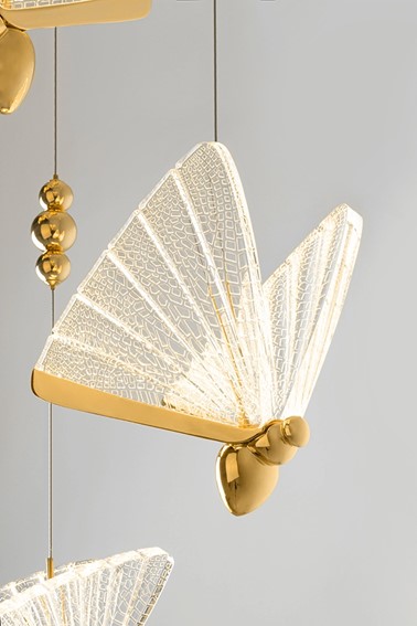 Lampa Wisząca BUTTERFLY DISC 5 Złota
