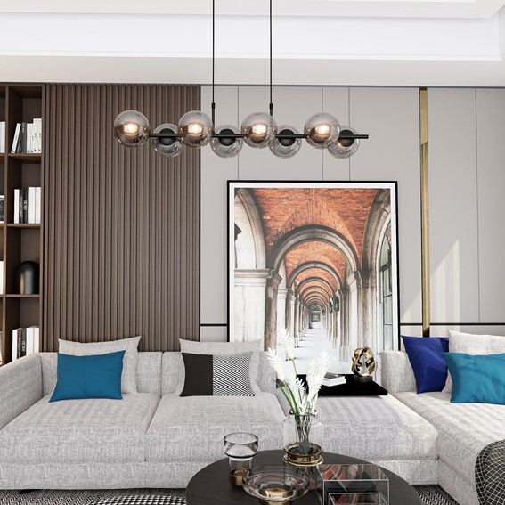 Lampa Wisząca RORY 8 Czarny/Grafitowy