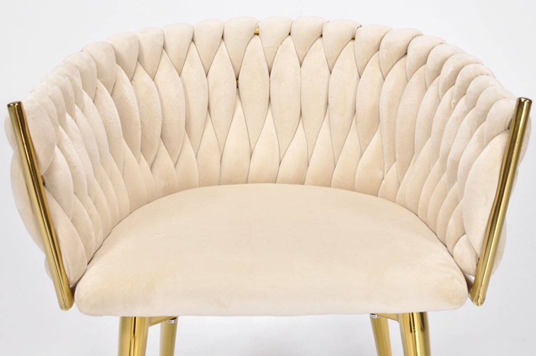 Krzesło ROSA Złoty/Beżowy