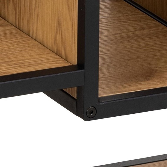 Półka Naścienna Seaford III 30x95x45 Dąb/Czarny