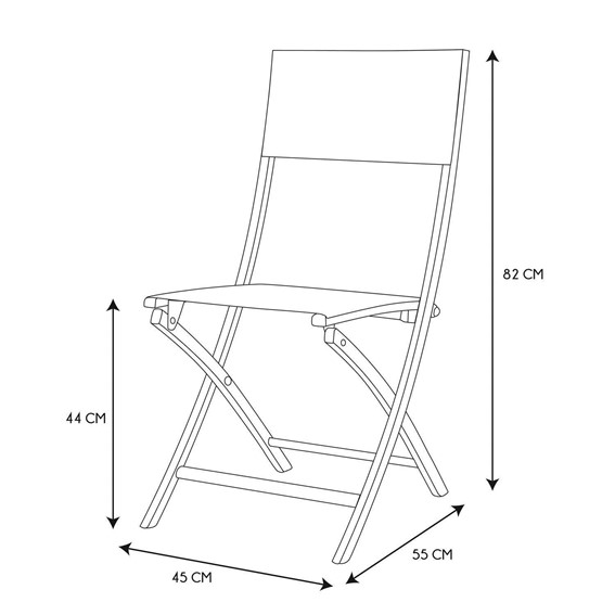 Krzesło Składane MARRON Naturalny/Czarny