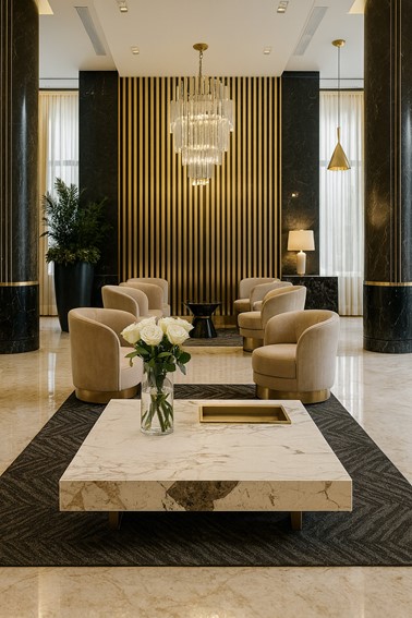 Stolik Kawowy MODIG M50 100x100cm Biały/Złoty