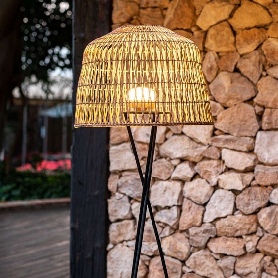 Lampa Podłogowa AMALFI 145 BATTERY NEGRO Czarny/Naturalny
