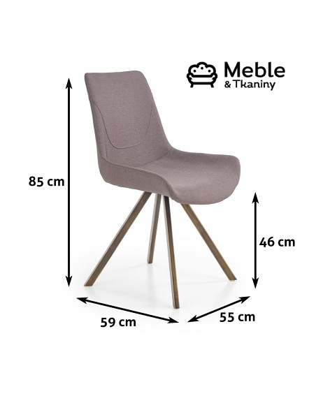 Krzesło K290 Popielaty/Złoty Antyczny