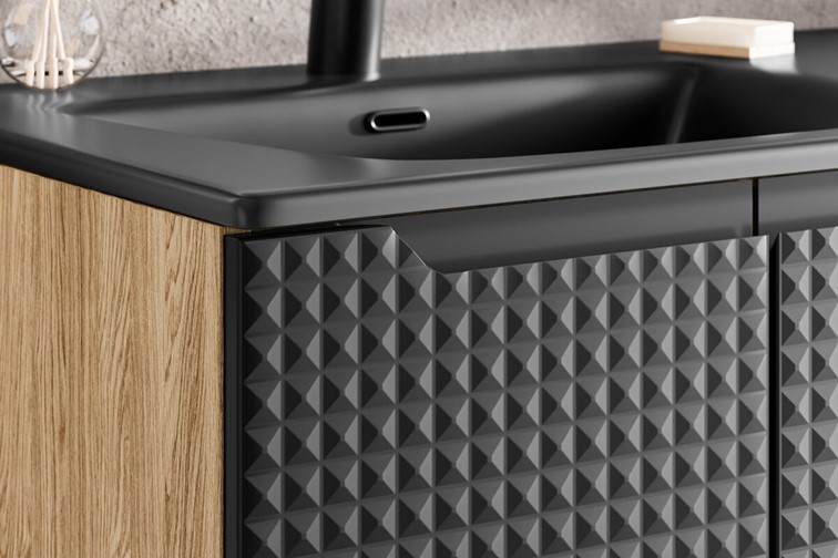 Szafka pod Umywalkę LUXOR Dąb Olejowany/Czarny Mat