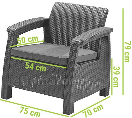 Zestaw Ogrodowy Corfu Fiesta + Lyon 6-Osobowy Grafit