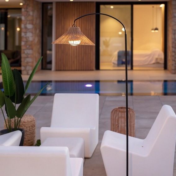 Lampa Podłogowa NIZA 165 BATTERY NEGRO Czarny/Naturalny