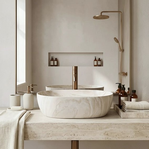 Umywalka Nablatowa AMELIA KALLISTO 48 Beżowy