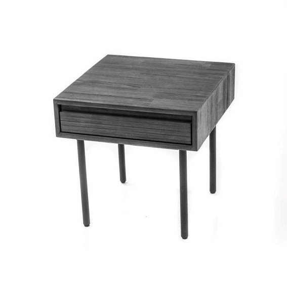 Stolik Nocny Capella L07 50x50 Szary/Czarny