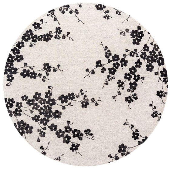 Dywan SAKURA NIGHT SNOW ROUND 9835 Fi240cm Biały/Czarny