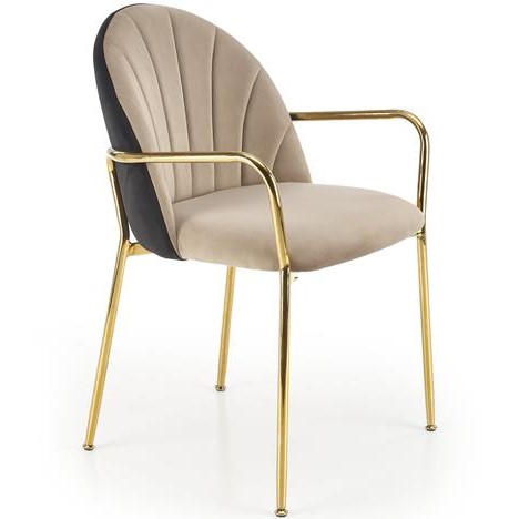 Krzesło K500 Złoty/Beżowy