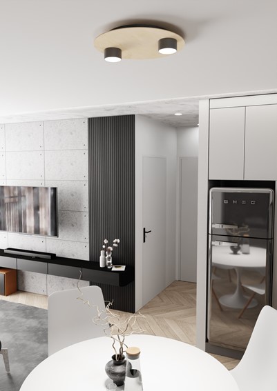 Lampa Sufitowa PIXO 2 WOOD Czarny/Dąb