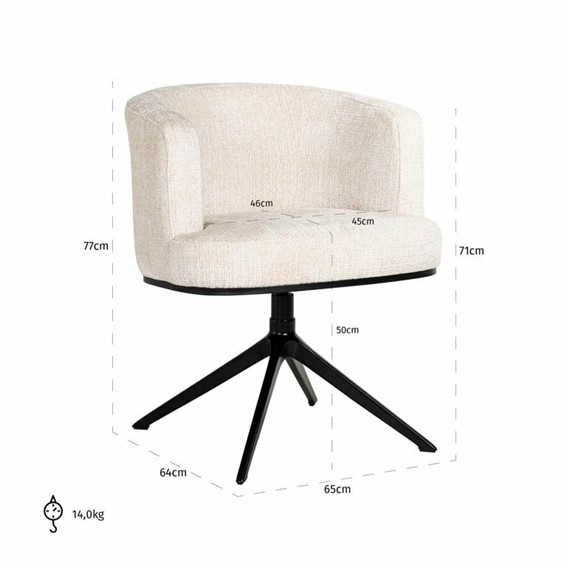 Krzesło Obrotowe CHEYENNE Jasny Beż