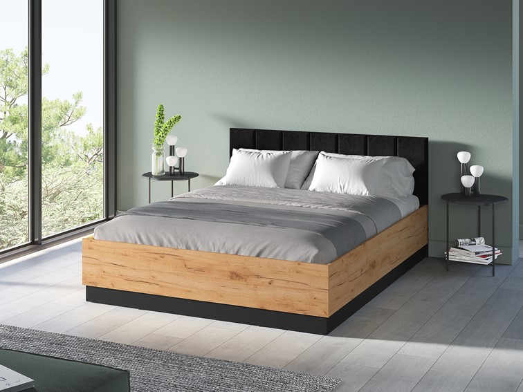 Łóżko URSO 1401 Craft Złoty/Czarny 160/200