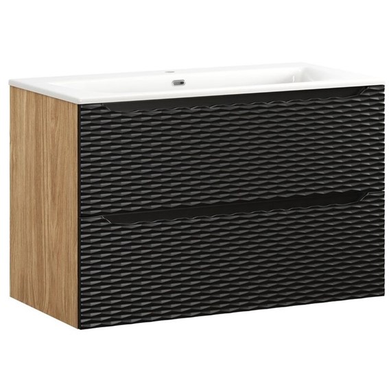 Zestaw Meblowy SKY 90cm Czarny Mat/Dąb Olejowany