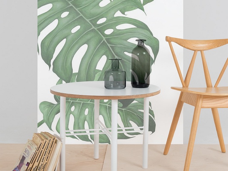 Stolik Kawowy PENTO 60 Biały/Naturalny