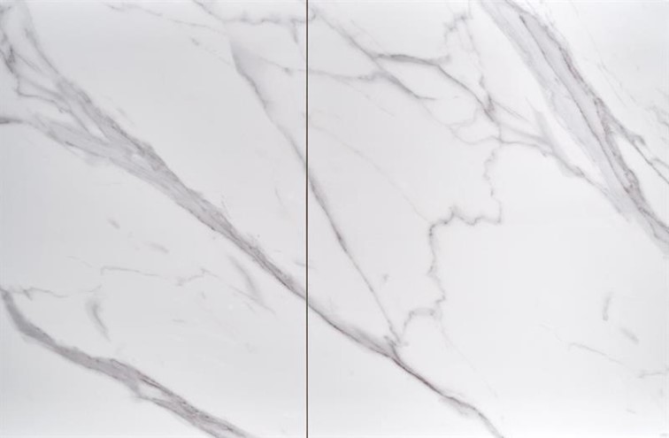 Stół Rozkładany OSMAN (160-220)x90 Czarny/Biały Marmur