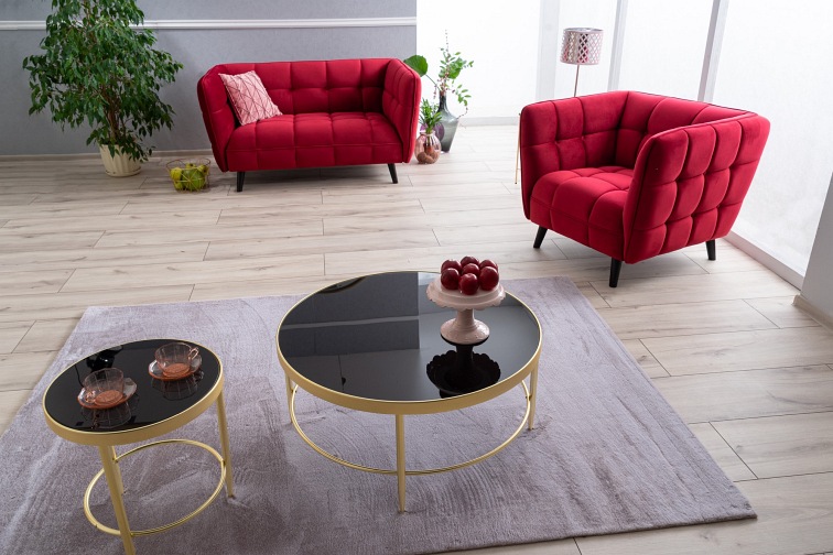 Sofa CASTELLO 3 Velvet Wenge/Czarny Bluvel 19