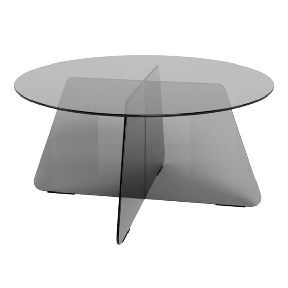 Stolik SAMOS fi80 Czarny/Dymiony